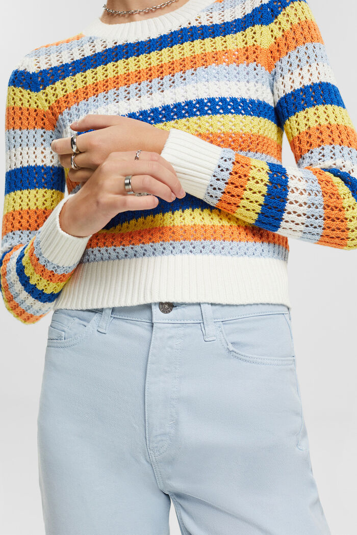 Fakturowany sweter z bawełny organicznej, NEW OFF WHITE, detail image number 2