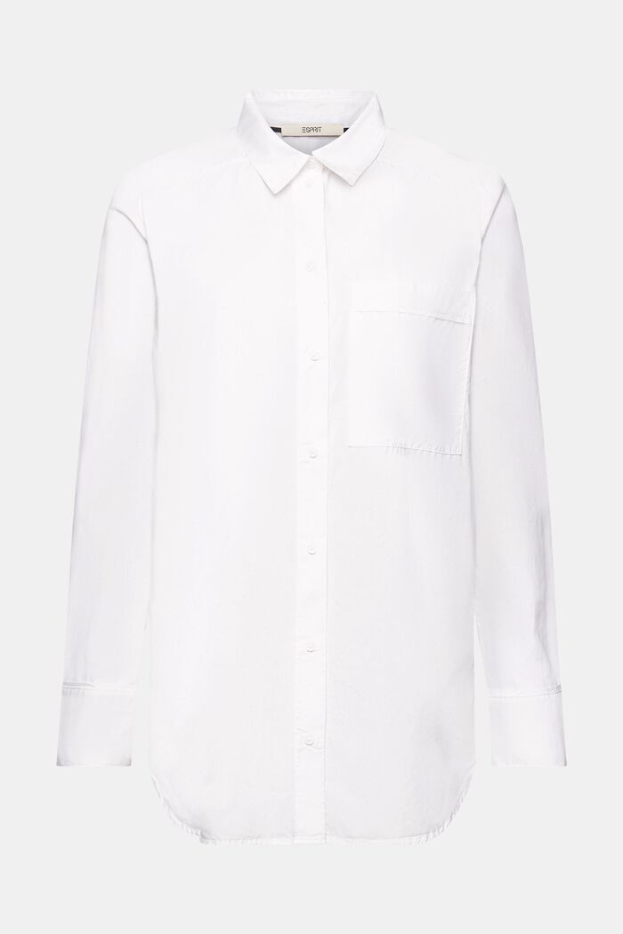 Bawełniana bluzka z kieszenią, WHITE, detail image number 7