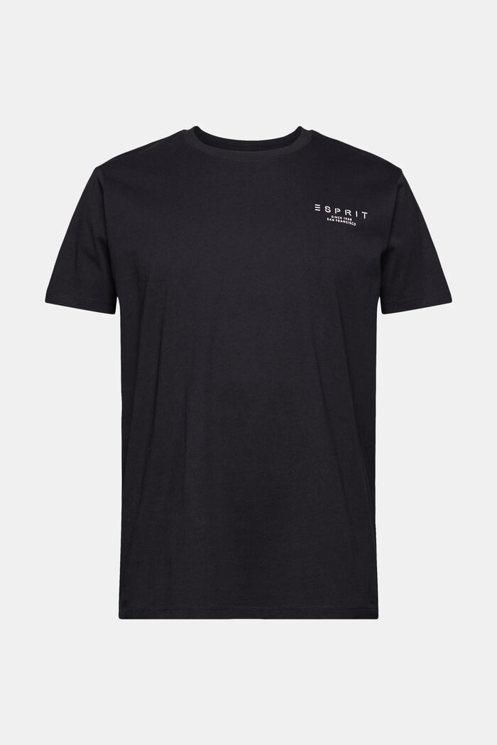 T-shirt z dżerseju z nadrukiem z logo, BLACK, overview