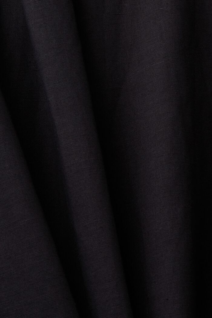 Koszula z bawełny i lnu, BLACK, detail image number 5