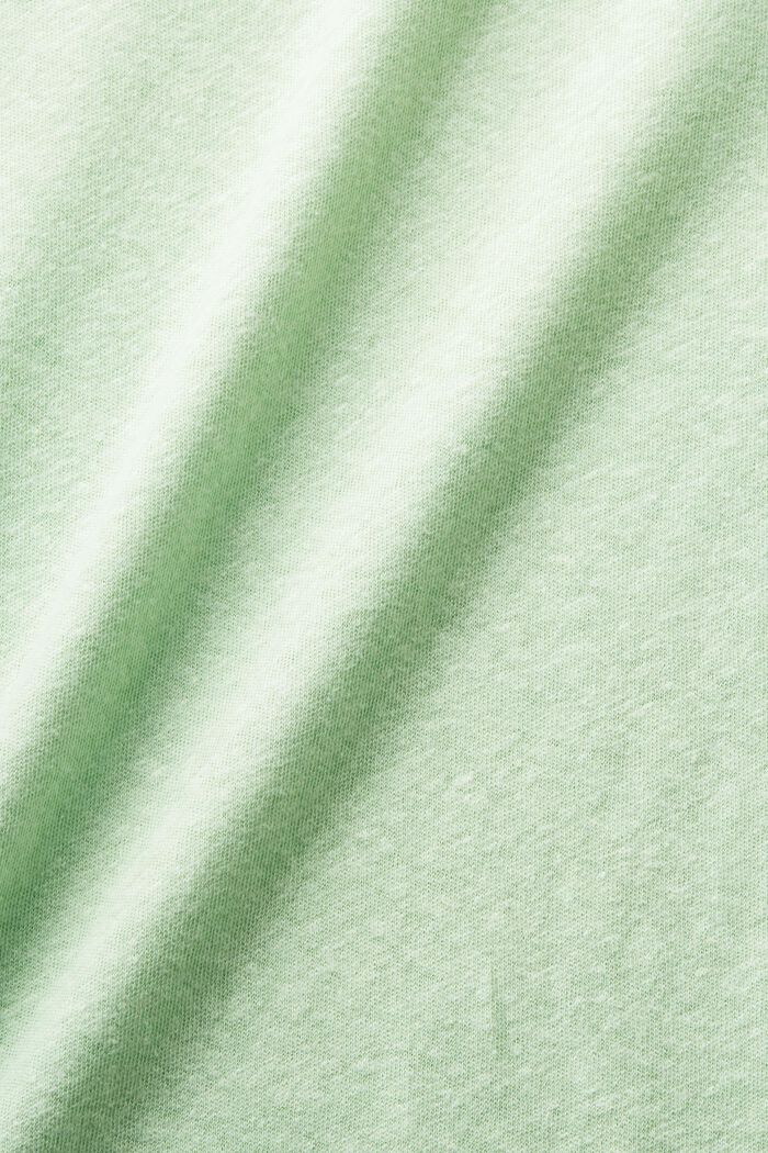 T-shirt z bawełny i lnu, LIGHT GREEN, detail image number 6
