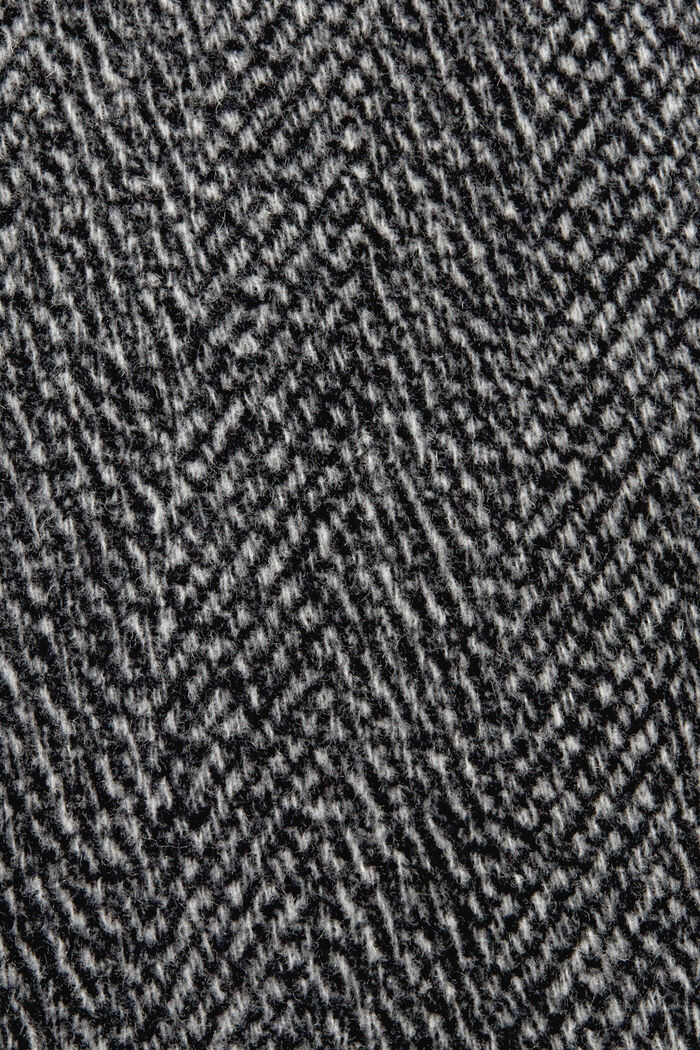 Płaszcz w jodełkę z mieszanki wełnianej, BLACK, detail image number 5