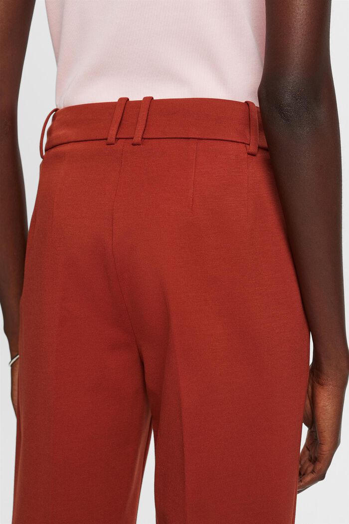 Skrócone spodnie z dżerseju punto, RUST BROWN, detail image number 4