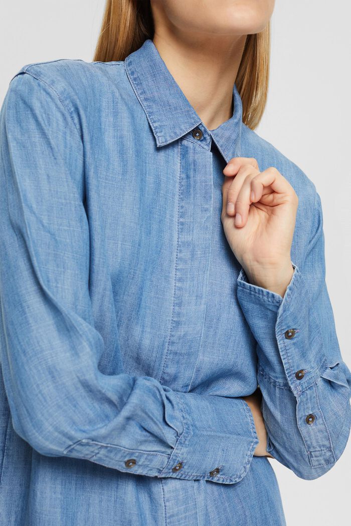 Z włókna TENCEL™: bluzka oversize w kolorze denimu, BLUE MEDIUM WASHED, detail image number 2