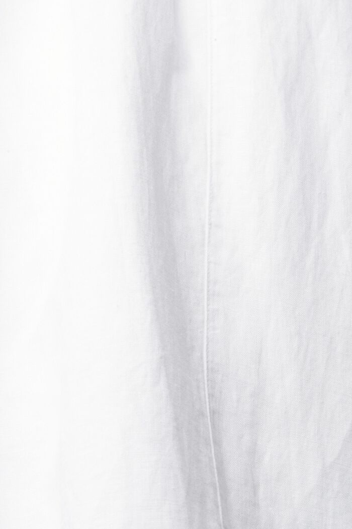 Spódnica midi z mieszanki lnianej, WHITE, detail image number 4