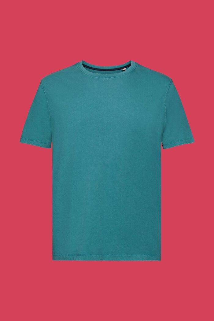 Farbowany po uszyciu T-shirt z jerseyu, 100% bawełna, TEAL BLUE, detail image number 5