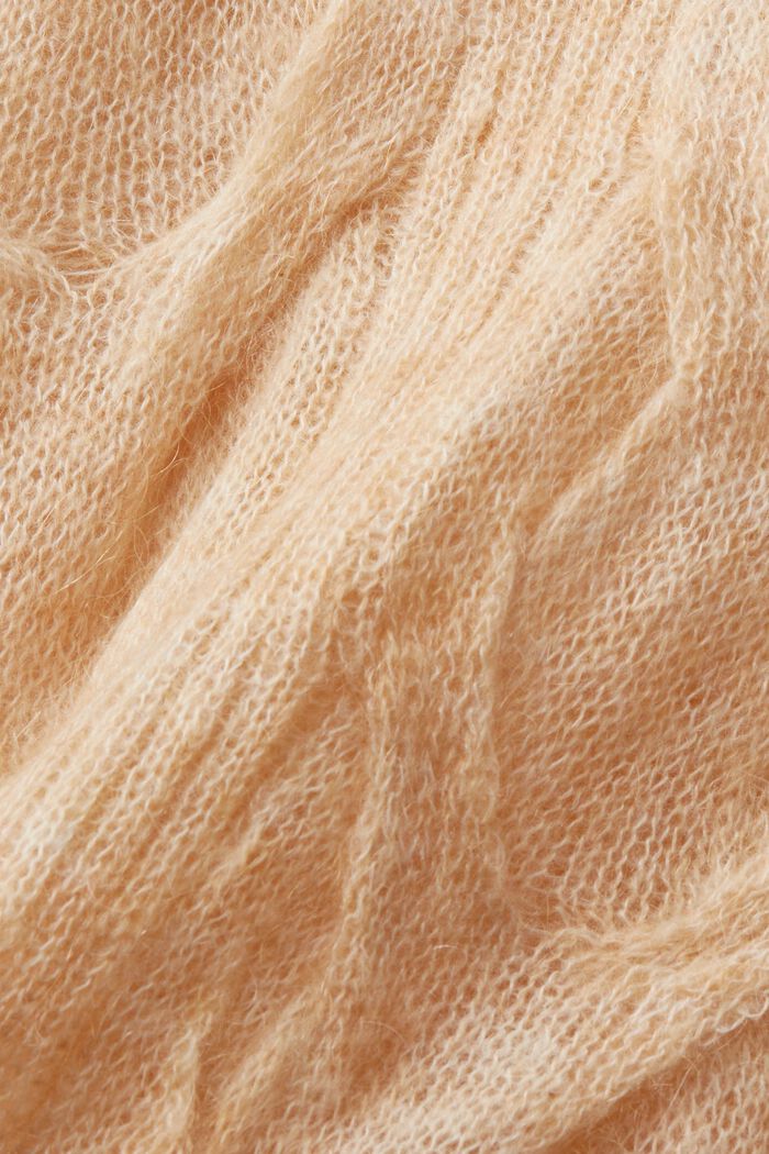 Sweter z półgolfem z wzorem w warkocze, DUSTY NUDE, detail image number 5