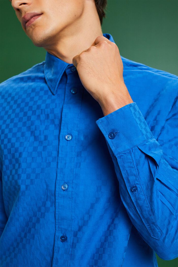 Żakardowa koszula z bawełny, BRIGHT BLUE, detail image number 2