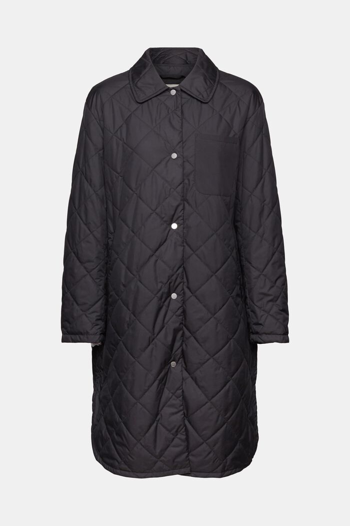 Ultralekki, pikowany płaszcz, BLACK, detail image number 6