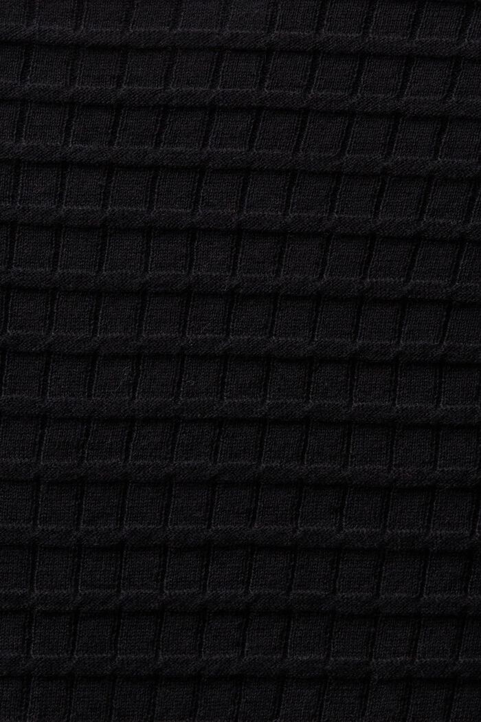 Sweter z fakturowanej dzianiny, BLACK, detail image number 5