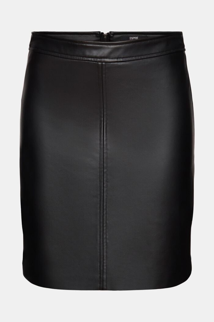 Spódnica mini z imitacji skóry, BLACK, overview