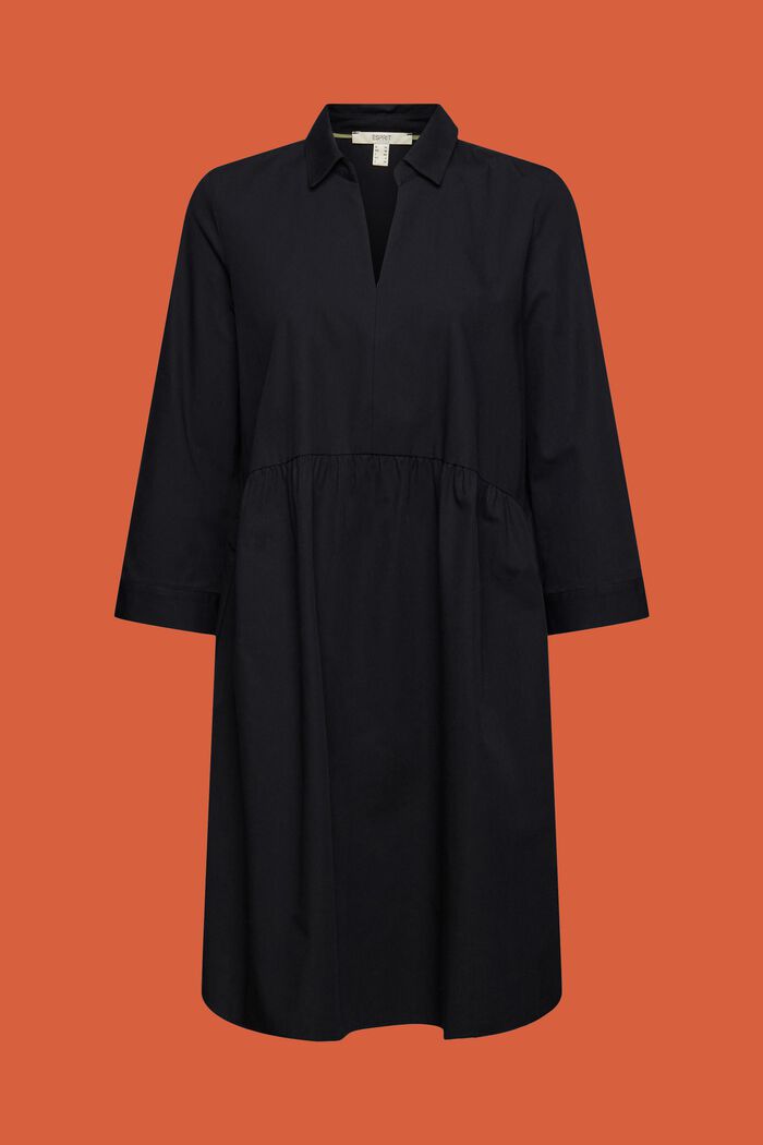 Sukienka o linii A z bawełny organicznej, BLACK, detail image number 5