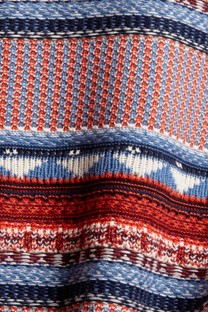 Żakardowy sweter z norweskim wzorem, NAVY, detail image number 1