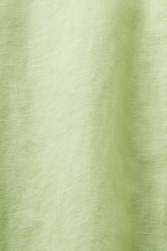 Koszula z bawełny i lnu, LIGHT GREEN, detail image number 4