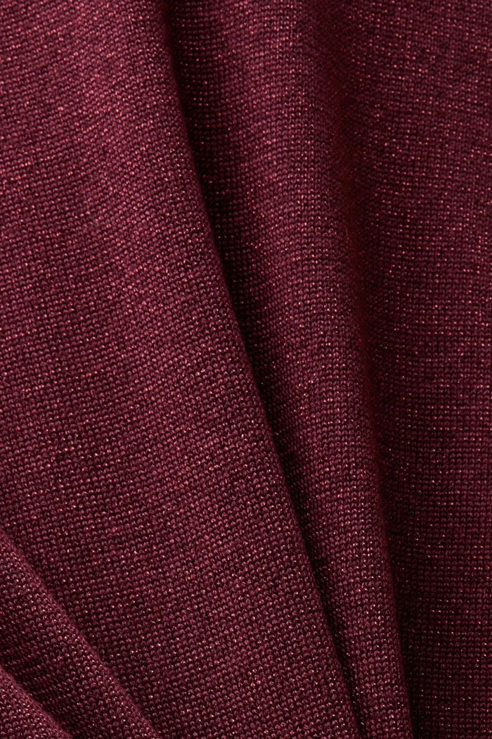 Błyszczący sweter z półgolfem, BORDEAUX RED, detail image number 5