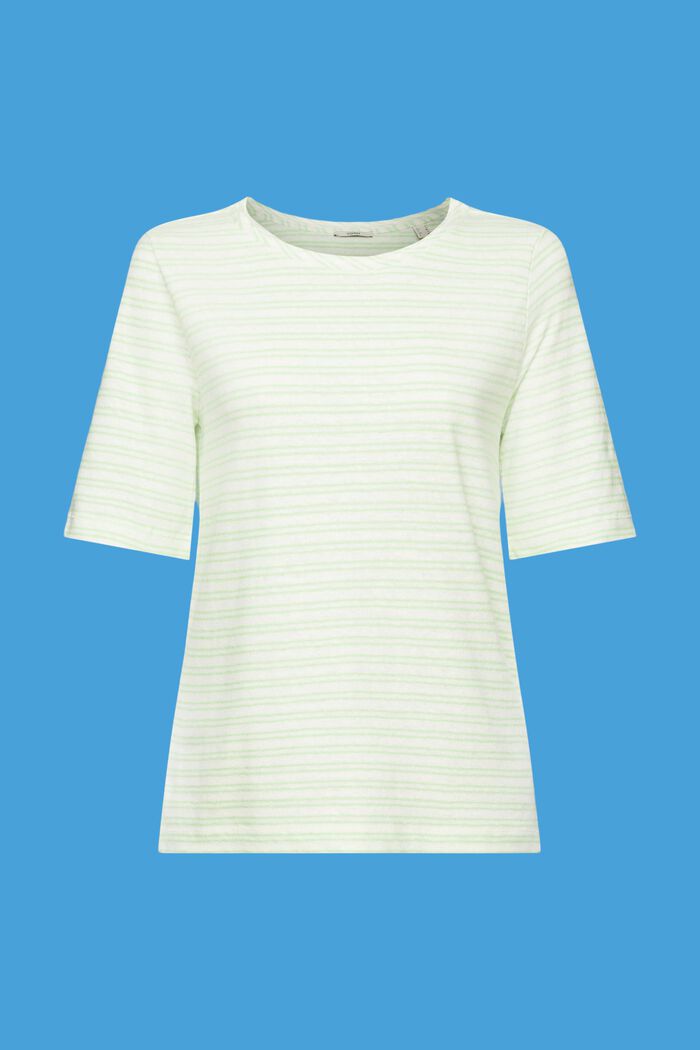 T-shirt z mieszanki lnu i bawełny, CITRUS GREEN, detail image number 7