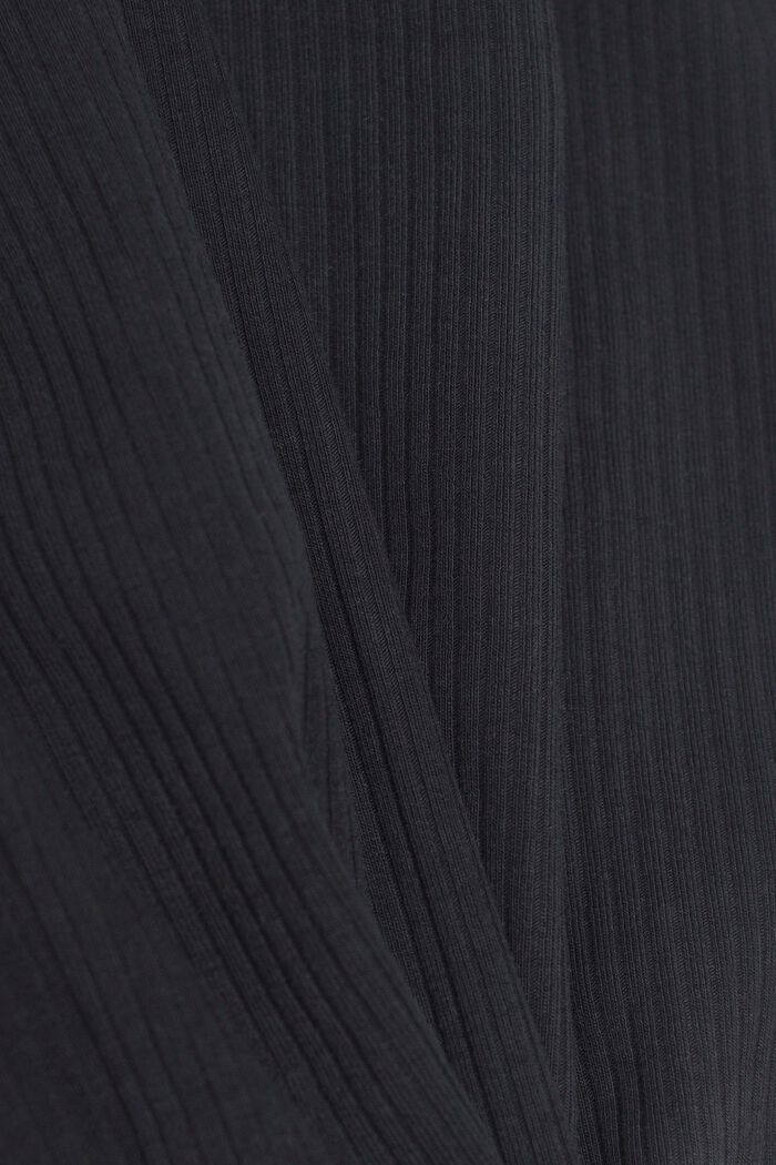 Prążkowane legginsy z rozcięciem na dole, BLACK, detail image number 5
