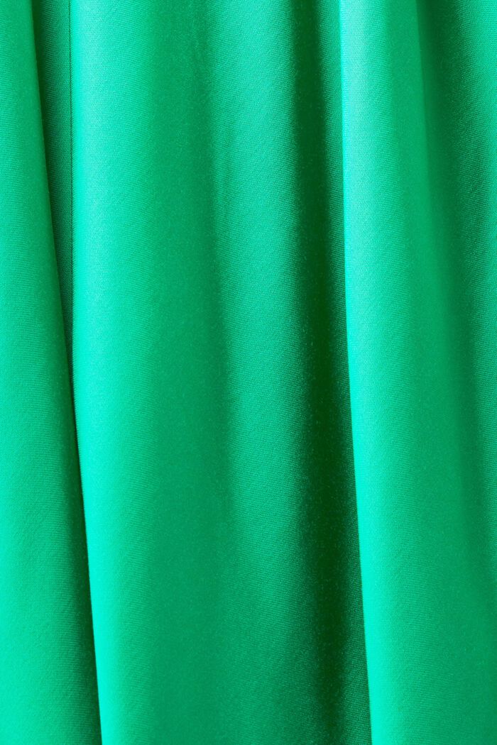 Satynowa sukienka midi z paskiem, GREEN, detail image number 4