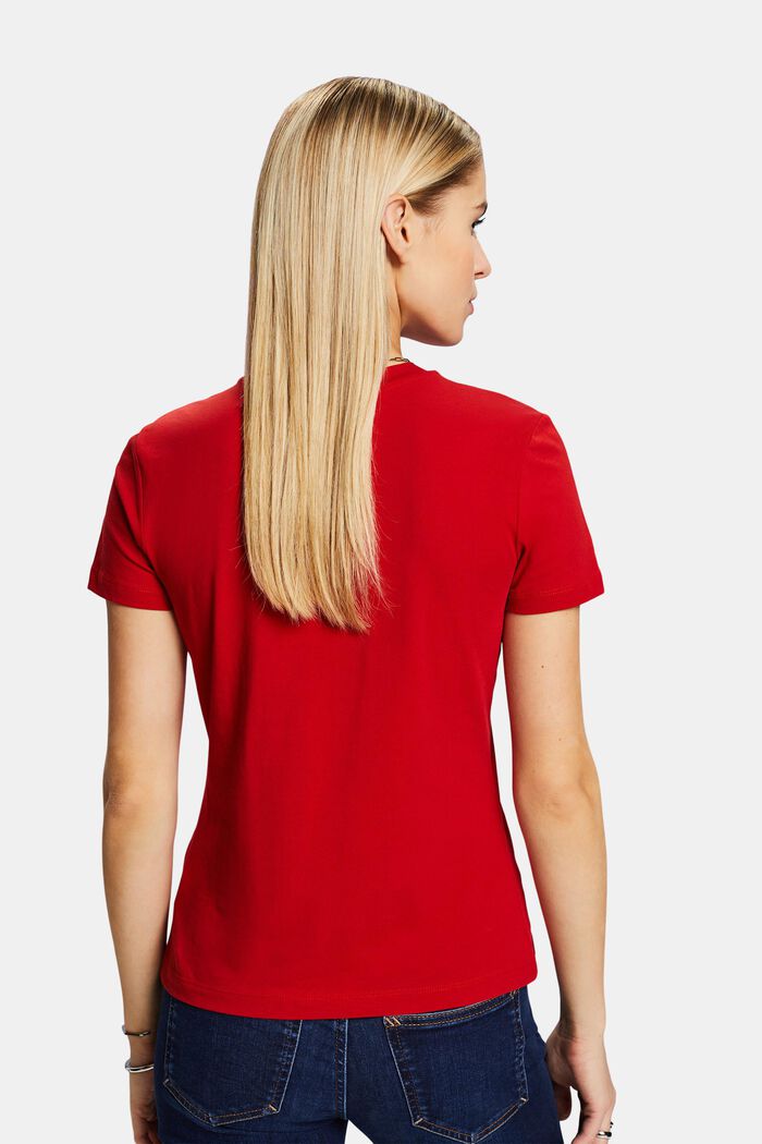 T-shirt z okrągłym dekoltem, DARK RED, detail image number 2