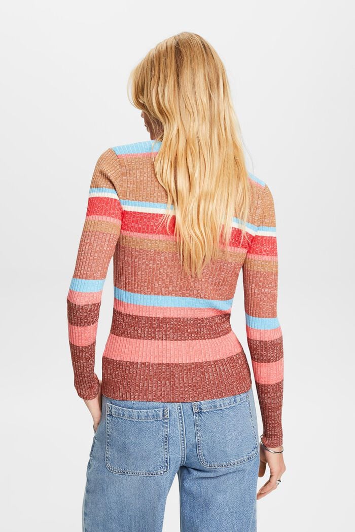 Sweter z prążkowanej dzianiny, LENZING™ ECOVERO™, RUST BROWN, detail image number 3