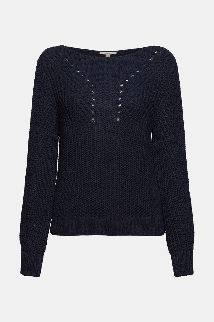 Sweter z mieszanki bawełnianej, NAVY, detail image number 2