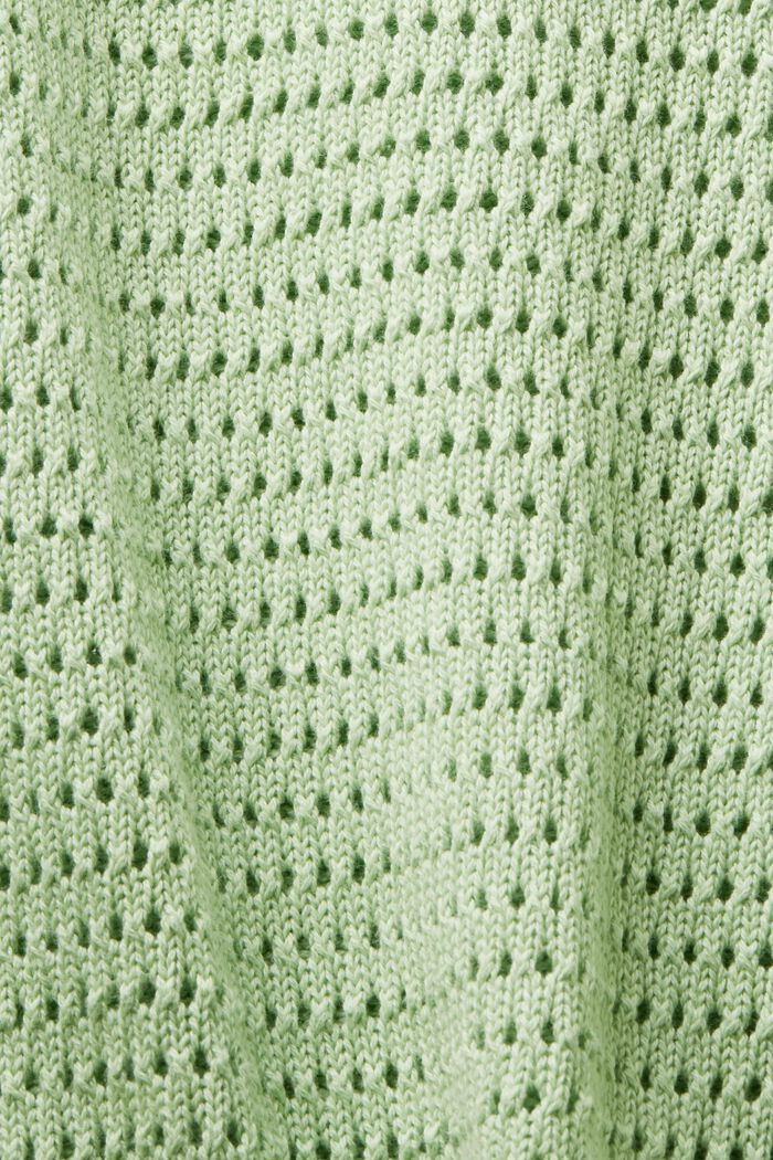 Sweter z krótkim rękawem z siateczki, LIGHT GREEN, detail image number 5