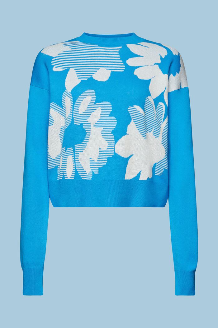 Bluza z żakardowej bawełny, BLUE, detail image number 6