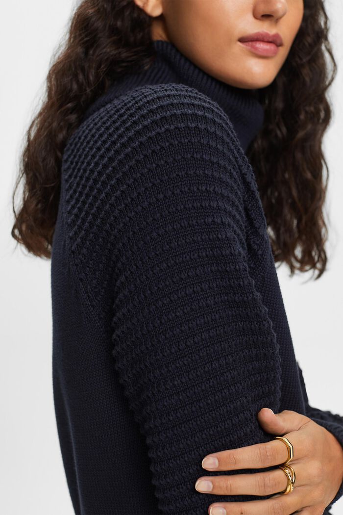 Sweter z półgolfem z bawełny, NAVY, detail image number 1