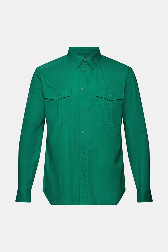Koszula w stylu utility z bawełny, DARK GREEN, detail image number 5