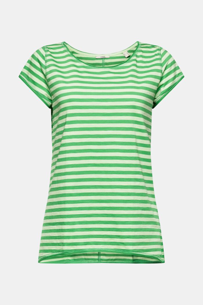 Pasiasty t-shirt z rolowanym brzegiem, GREEN, detail image number 6