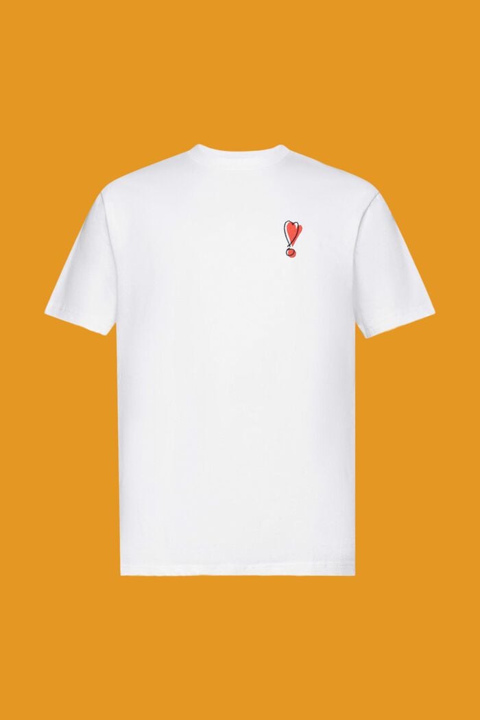 T-shirt ze zrównoważonej bawełny z motywem serca, WHITE, detail image number 6
