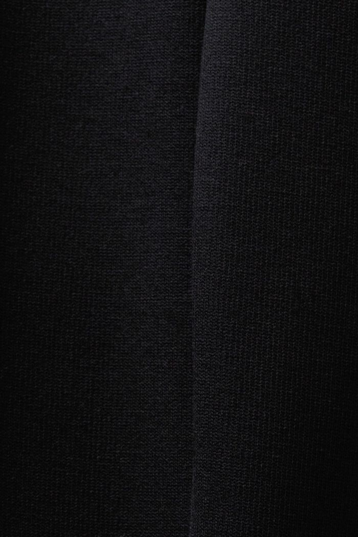 Dzianinowe spodnie z prostą nogawką, BLACK, detail image number 5
