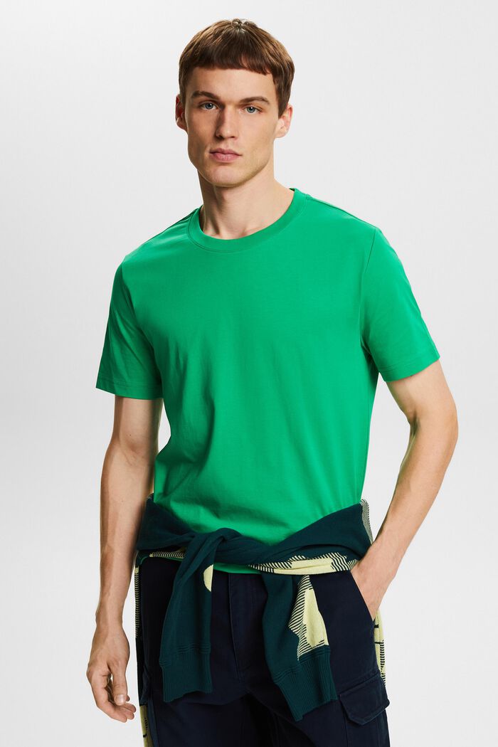 T-shirt z okrągłym dekoltem z dżerseju, NEW GREEN, detail image number 0