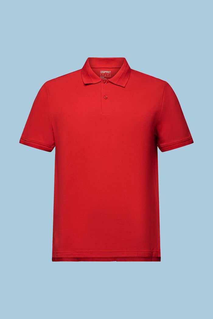 Koszulka polo z piki bawełnianej, DARK RED, detail image number 7