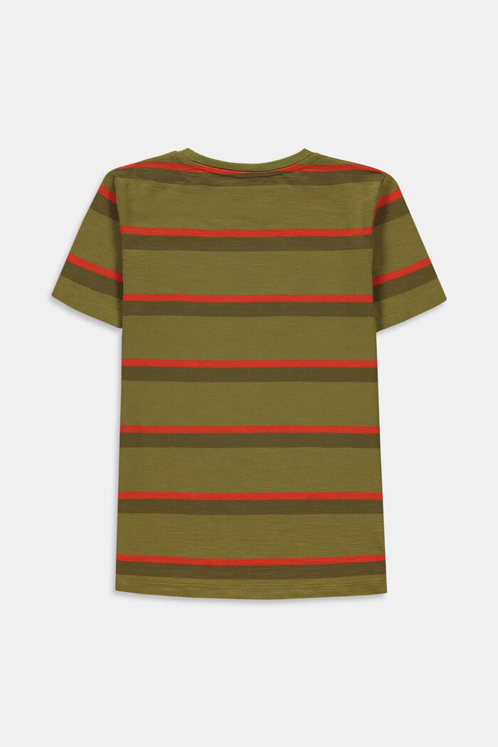 T-shirt w paski, 100% bawełny, LEAF GREEN, detail image number 1