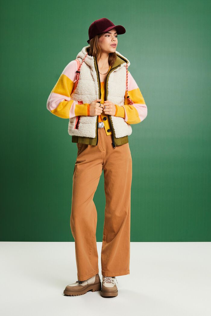 Szerokie spodnie chino z wysokim stanem, CARAMEL, detail image number 2