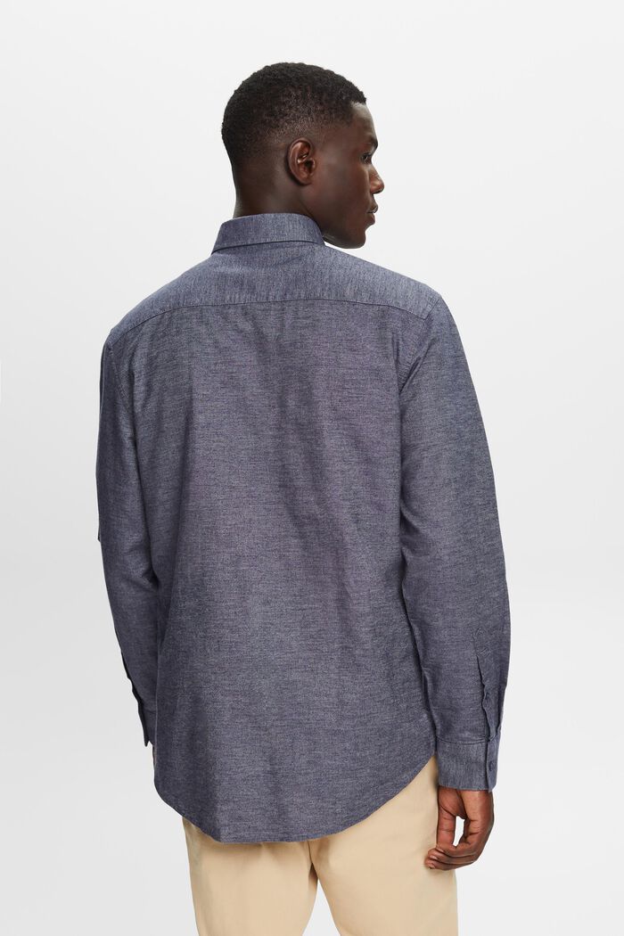 Melanżowa koszula, 100% bawełny, NAVY, detail image number 3