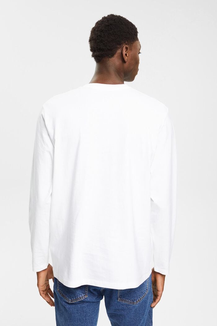 Dżersejowa koszulka z długim rękawem, 100% bawełny, WHITE, detail image number 4
