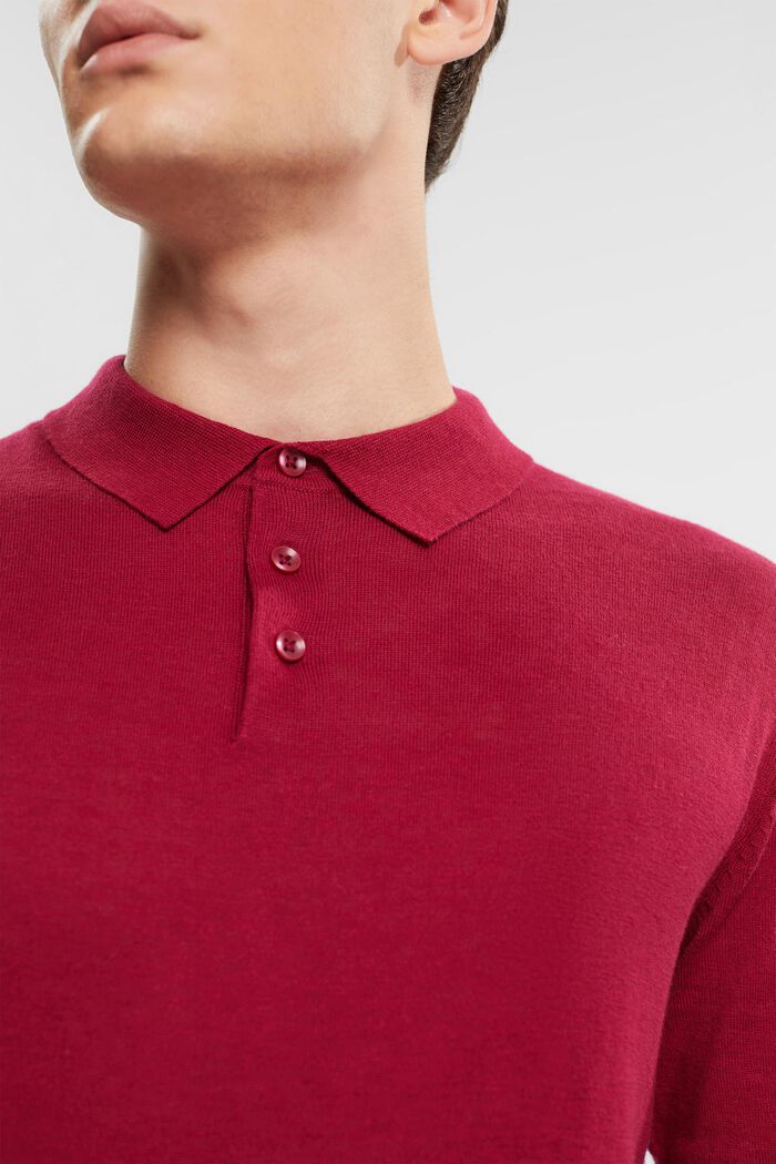 Z włóknem TENCEL™: koszulka polo z długim rękawem, CHERRY RED, detail image number 0