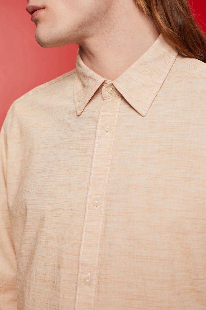 Koszula w paski ze zrównoważonej bawełny, CARAMEL, detail image number 2