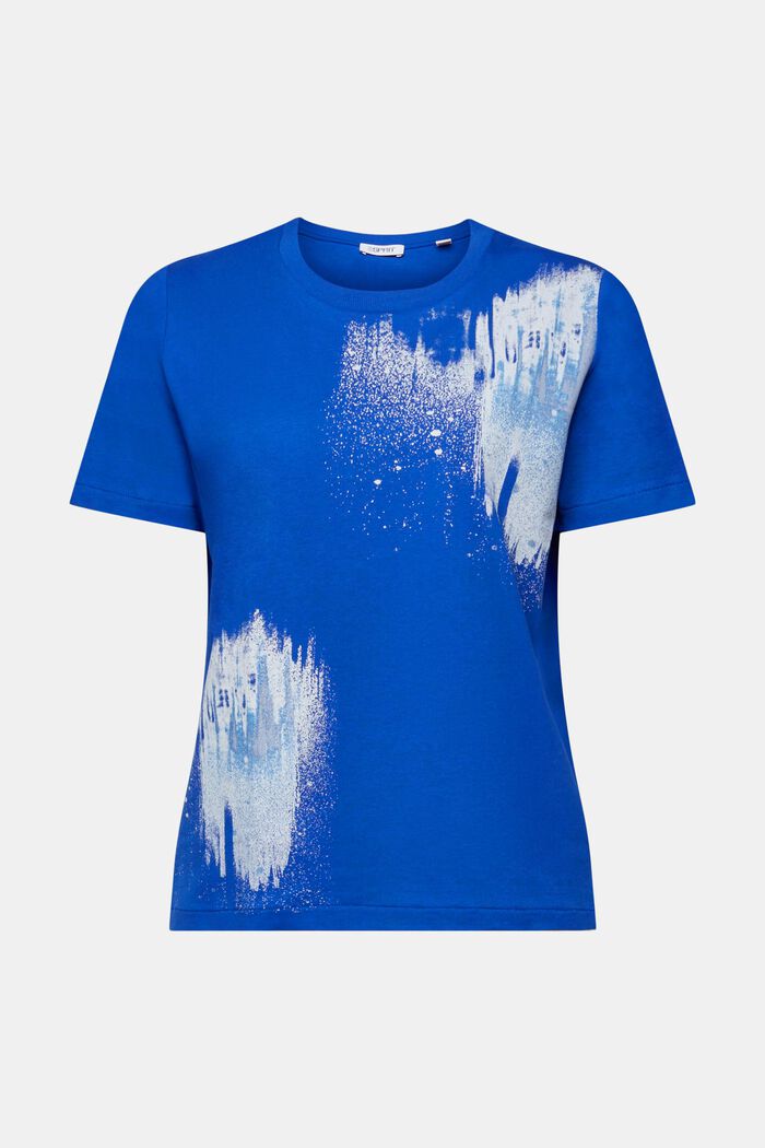 Bawełniany T-shirt z graficznym nadrukiem, BRIGHT BLUE, detail image number 6
