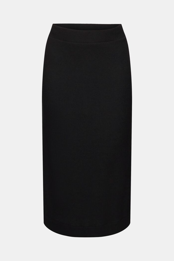 Prążkowana spódnica midi, BLACK, detail image number 7