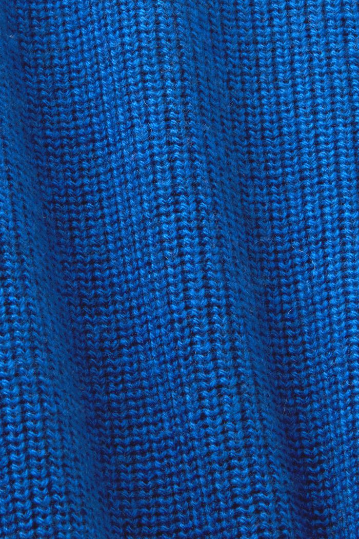 Kamizelka z prążkowanej dzianiny z wełną, BRIGHT BLUE, detail image number 5