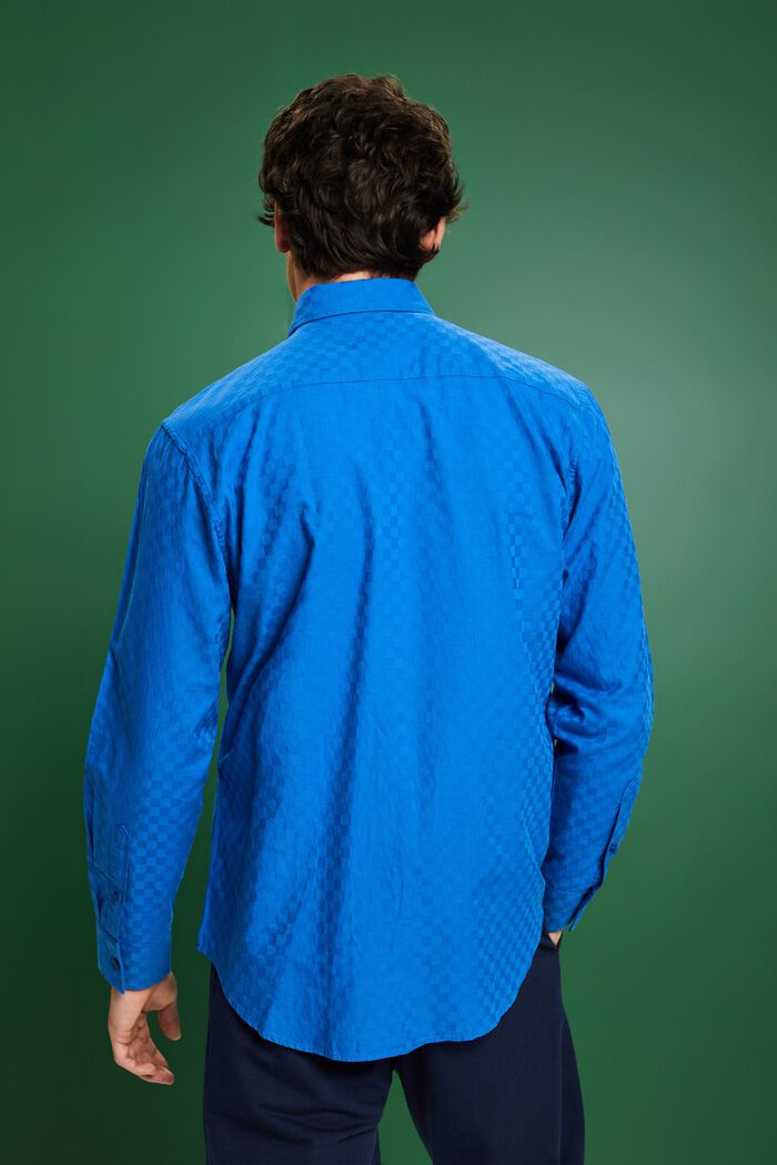 Żakardowa koszula z bawełny, BRIGHT BLUE, detail image number 3