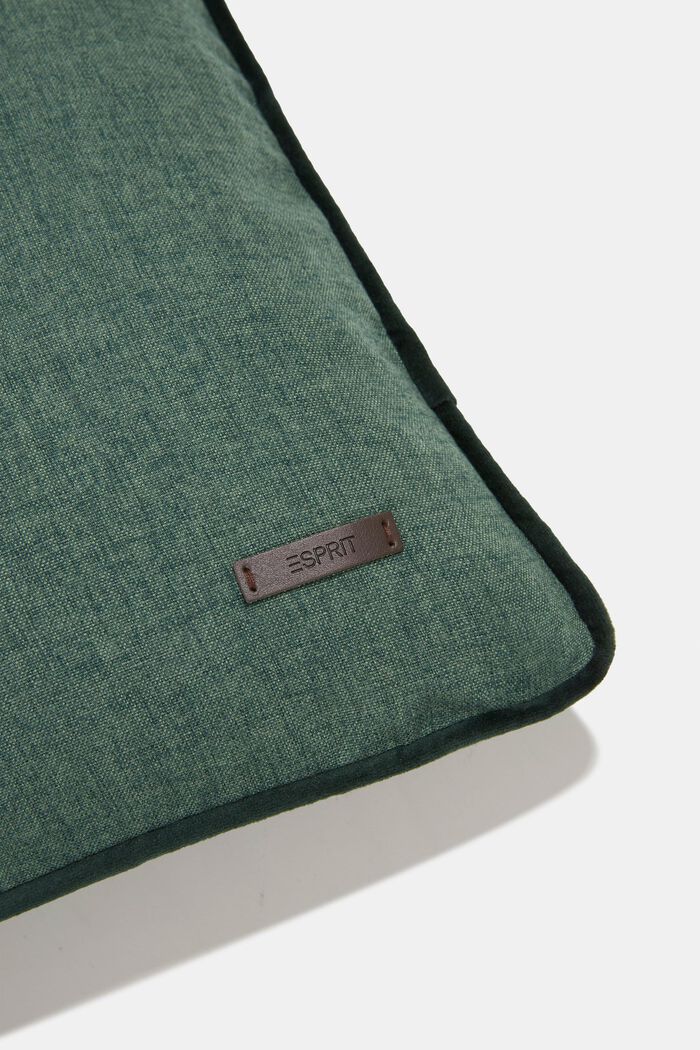 Ozdobna poszewka na poduszkę z aksamitną lamówką, DARK GREEN, detail image number 1