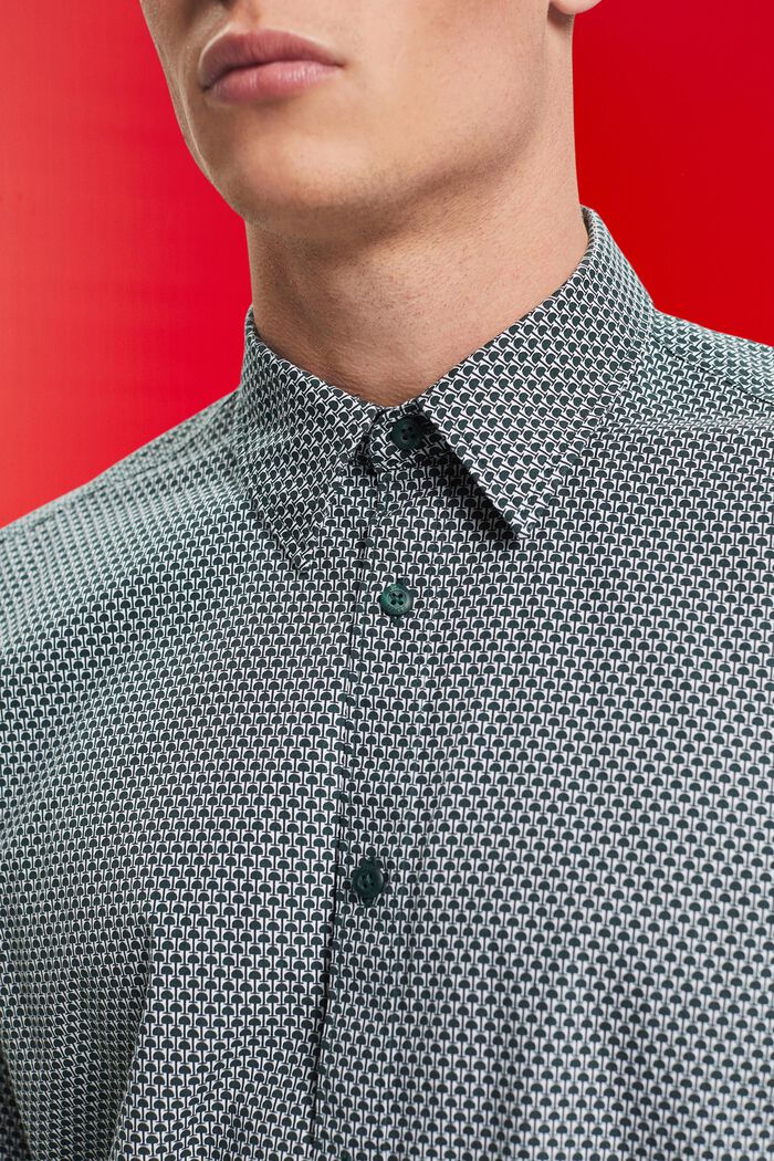 Koszula o fasonie slim fit ze wzorem na całej powierzchni, DARK TEAL GREEN, detail image number 2