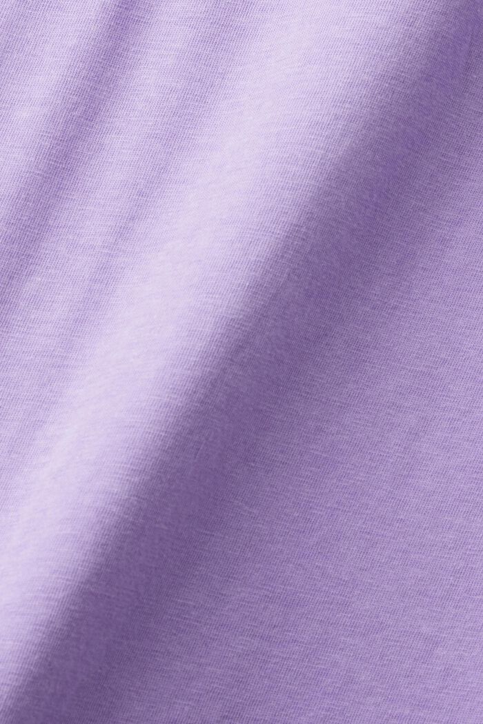 Bawełniany T-shirt z dekoltem w serek, PURPLE, detail image number 5