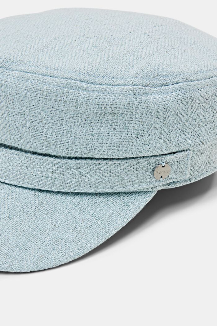 Fakturalna czapka w wojskowym stylu, LIGHT AQUA GREEN, detail image number 1