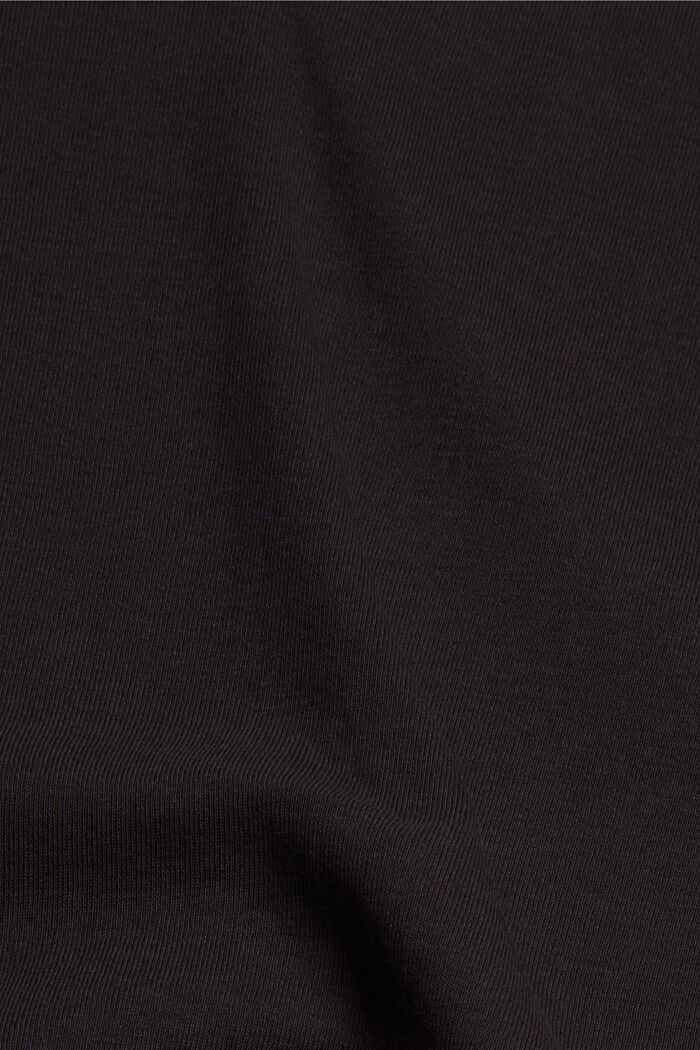 Bluzka z długim rękawem ze stójką, 100% bawełna ekologiczna, BLACK, detail image number 4