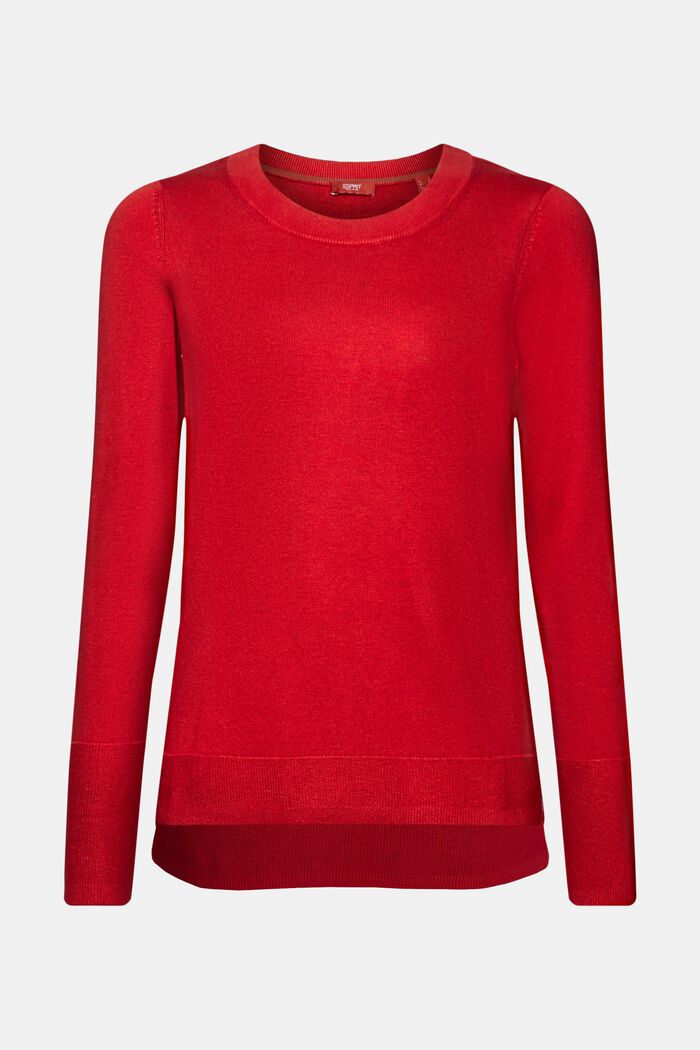 Sweter z delikatnym splotem, DARK RED, detail image number 6